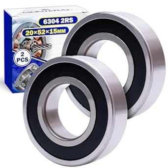 2 Pièces Roulement a Bille 6304 2RS pour le Moteur avec Taille 20x52x15 mm - MONTERAL