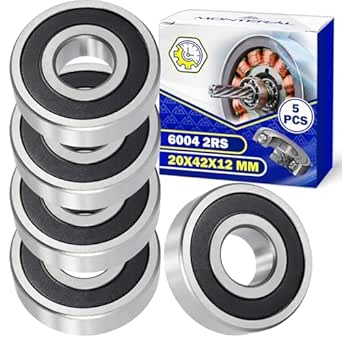 5 Pieces Ball Bearing 6004 2RS for Washing Machine with Size 20x42x12 mm - MONTERAL