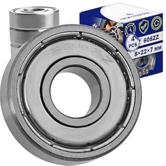 4 Pieces Ball Bearings 608ZZ for Motor with Size 8x22x7 mm - MONTERAL