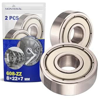 2 Pieces Ball Bearings 608ZZ for Motor with the Size of 8x22x7 mm - MONTERAL