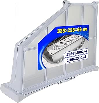 Filtro Lanugine Asciugatrice 325x225x66 mm con Codice Originale 136633902/4 1366339024 per AEG per Electrolux per Zunassi - Garanzia di 10 Anni - MONTERAL