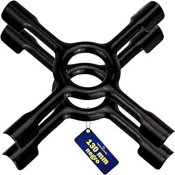 2 Pezzi Universal Riduttore Fornello Gas 130 mm di Colore Nero - Ricambi Fornelli a Gas - Garanzia di 10 Anni - MONTERAL