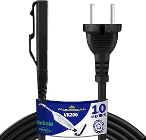 Cable de Alimentación 10m para Aspiradora para Vorwerk Kobold VK200 - Garantía de 10 Años - MONTERAL