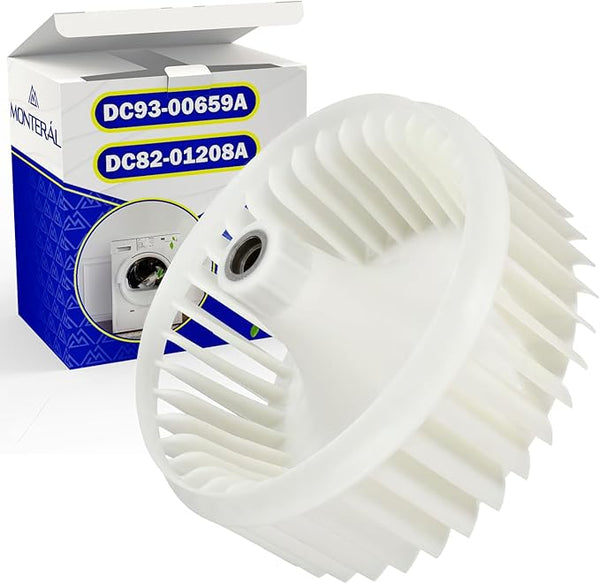 Motor Impeller for the Tumble Dryer with the Original Code DC82-01208A DC93-00659A for Samsung - Warranty 10 Years - MONTERAL