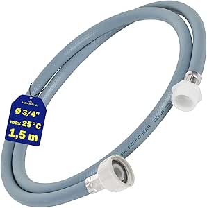 Prolunga Tubo Carico Lavatrice e Lavastoviglie 1,5 m per Temperature fino a 25°C Pressione da 20 a 60 Bar Connessione Ø 3/4" - MADE IN ITALY - MONTERAL