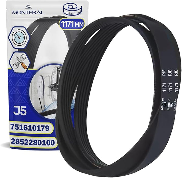 Washing Machine Belt 1171 mm J5 with Original Code 2466300203 for Beko 751610179 for Smeg - Warranty 10 Years - MONTERAL