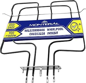 Heizelement für Backöfen 900/1600W 220/240V mit dem Originalcode 481225998466 für Whirlpool C00313228 für Indesit - Garantie 10 Jahre - MONTERAL
