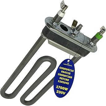 Resistenza Riscaldante con Fusibile Termico per Lavatrice 1700W 230V Lunghezza 172 mm C00094715 094715 C00087188 087188 1101045 per Indesit Garanzia di 10 Anni - MONTERAL