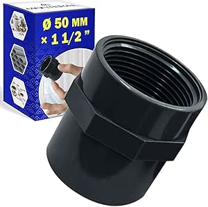 PVC Fitting 50mm x 1 1/2” mit Innengewinde zum Verbinden PVC Rohr - MONTERAL
