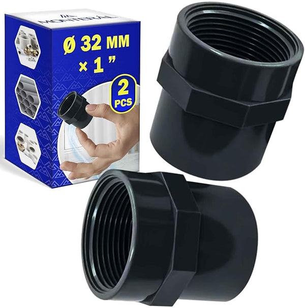 2 Pieces Sleeve Adapter Ø 32 mm x 1” with Female Thread for Connecting Pressurised Pipes – MONTERAL