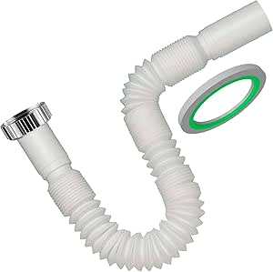 Plastic Tubular Siphon 1 1/4" x Ø 32 mm Extendable from 390-865 mm - Warranty 10 Years - MONTERAL