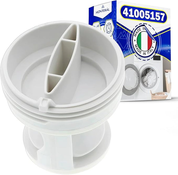 Filtre Lave Linge pour Pompa di Scarico avec Code Original 41005157 pour Candy pour Hoover pour Iberna - Garantie de 10 Ans - MONTERAL