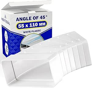 Horizontal Winkel 45 Grad für Rechteckige Rohre mit Größe 55 x 110 mm Bietet einen Hermetisch Dichten Verschluss - Garantie 10 Jahre - MONTERAL