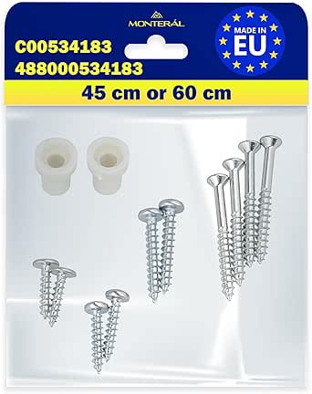 Montagesatz für Befestigung Tür an Frontblende des Geschirrspüler Vollintegrierbar 60 cm oder 45 cm mit Originalcode C00534183 488000534183 für Ariston für Whirlpool - MADE IN EU - MONTERAL