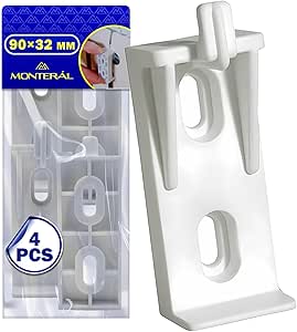 4 Pièces Fixation Radiateur en Aluminium 90 x 32 mm  Fabriqué en Plastique Haute Résistance - MONTERAL