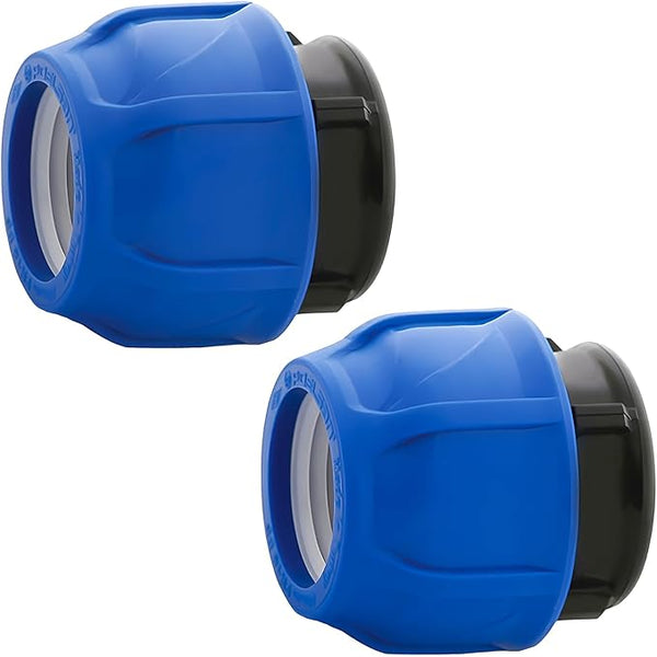 2 Pieces Pipe Plug Ø 25 mm Adapter Made of Polypropylene PP for Polyethylene PE Pipes - MONTERAL