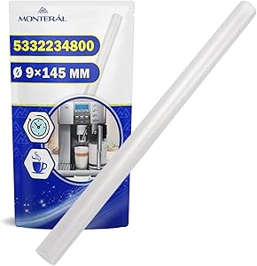 Tubo Aspirazione Latte Macchine a Caffe 145 mm Ø 9 mm Ha il Codice Originale 5332234800 per DeLonghi - Garanzia di 10 Anni - MONTERAL
