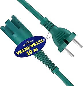 Cable de Alimentación 10m para Aspiradora - para Vorwerk Kobold VK130 VK131 - Garantía de 10 Años - MONTERAL