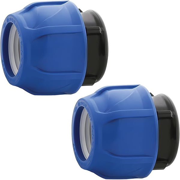 2 Pieces Pipe Plug Ø 32 mm Adapter Made of Polypropylene PP for Polyethylene PE Pipes - MONTERAL