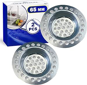 2 Pièces Filtre Evier Cuisine Salle et de Bain Ø 65 mm Fabriqué en Acier Inoxydable - MONTERAL