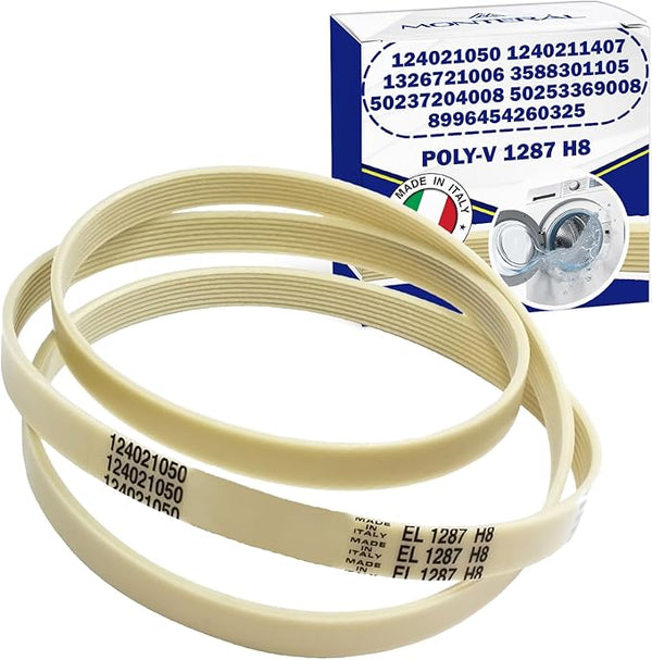 Washing Machine Belt Poly-V 1287 H8 with the Original Code 124021050 for AEG for Electrolux for Zanussi - MADE IN ITALY - Warranty 10 Years – MONTERAL