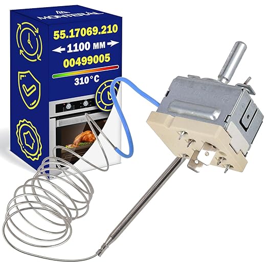 Thermostat für Backofen 310°C Länge des Kapillarrohrs 1100 mm mit dem Originalcode 00499005 499005 für Bosch für Siemens für Neff 55.17069.210 für Ego - Garantie 10 Jahre - MONTERAL
