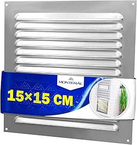 Lüftungsgitter 150 x 150 mm Besteht aus Aluminiumblech - Garantie 10 Jahre - MONTERAL