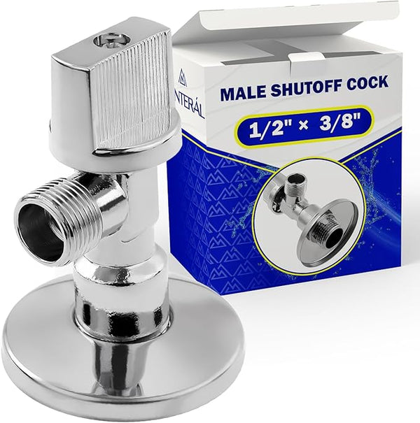 Male Shutoff Cock 1/2" x 3/8" in Chromium-Plated Brass with Shut-Off Sphere - Warranty 10 Years - MONTERAL