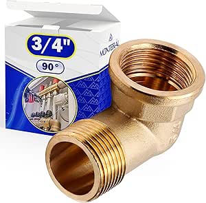 Messingverschraubungen 90° für Hydraulikarmaturen Winkelstück und Innengewinde 3/4" - Garantie 10 Jahre - MONTERAL