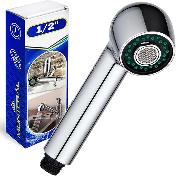Kitchen Tap Spray Head for Kitchen Mixer 1/2" in Chromium Plated ABS with Two Positions of Jet or Shower - Warranty 10 Years - MONTERAL