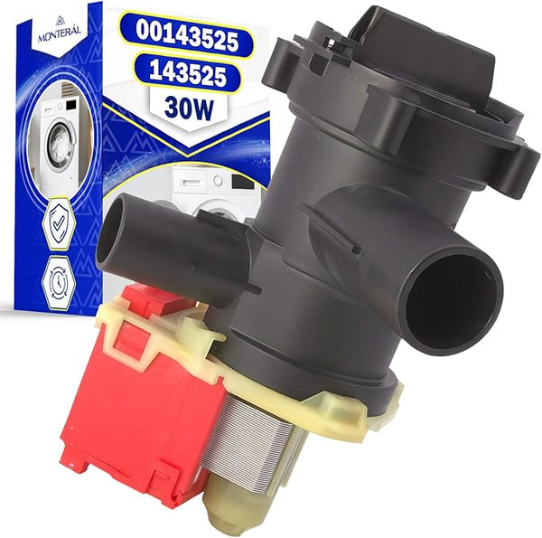 Drain Pump Power 30W for Washing Machine with Original Code 00143525 143525 00145905 145905 00144192 144192 for Siemens for Bosch for Balay - Warranty 10 Years - MONTERAL