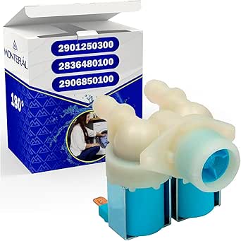 Solenoid Valve for Washing Machine with 2 Outlets at an Angle of 180° has the Original Code 2901250300 2836480100 2906850100 2906850200 for Beko - Warranty 10 Years - MONTERAL