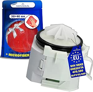 Ablaufpumpe für Geschirrspüler BLP3 01/003 475.190 54V 55Hz mit dem Originalcode 00620774 620774 für Bosch für Siemens - Komplett mit Microfasertuch – MADE IN EU - Garantie 10 Jahre - MONTERAL