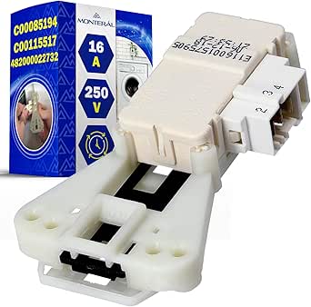 Door Lock for Washing Machine 250V 16A with the Original Code C00085194 C00115517 for Indesit for Ariston for Hotpoint 482000022732 482000070187 for Whirlpool - Warranty 10 Years - MONTERAL
