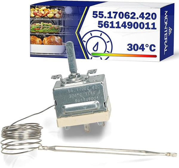 Thermostat für Backofen 304°C mit dem Originalcode 5611490011 561149001/1 3890770047 3890770245 für AEG für Electrolux für Zanussi 55.17062.420 für Ego - Garantie 10 Jahre - MONTERAL