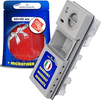 Waschmittel Spender Typ 100998 für Geschirrspüler mit Originalcode 00490467 00265837 00490472 für Bosch für Siemens - Komplett mit Microfasertuch – MADE IN ITALY - Garantie 10 Jahre – MONTERAL