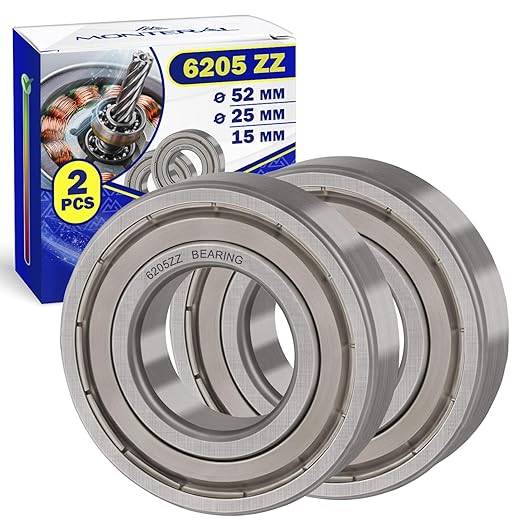 2 Pièces Roulement a Bille 6205ZZ pour le Moteur avec Taille 25x52x15 mm - MONTERAL