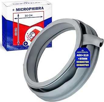 Washing Machine Door Seal 400 x 310 x 85 mm with the Original Code 00680768 680768 00680769 680769 00772653 00772658 for Bosch for Siemens for Balay - Complete with Microfibre Cloth - MONTERAL