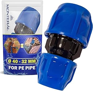 Reduzierende Klemmverbinder Ø 40 mm x 32 mm aus Polypropylen PP Muffe für die Verbindung von Polyethylen PE Rohr - MONTERAL