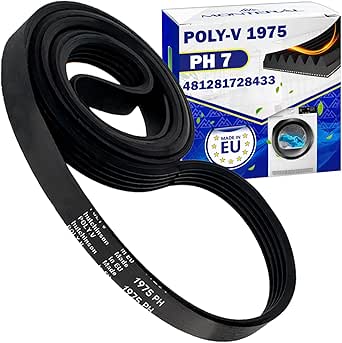 Cinghia Asciugatrice Poly-V 1975 PH 7 con Codice Originale 481281728433 per Whirlpool - MADE IN EU - Garanzia di 10 Anni - MONTERAL
