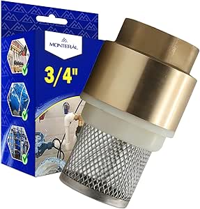 Válvula para Tubo de Bomba de Agua Sumergible 3/4" Fabricada en Latón con Filtro de Acero Inoxidable - Garantía de 10 Años - MONTERAL