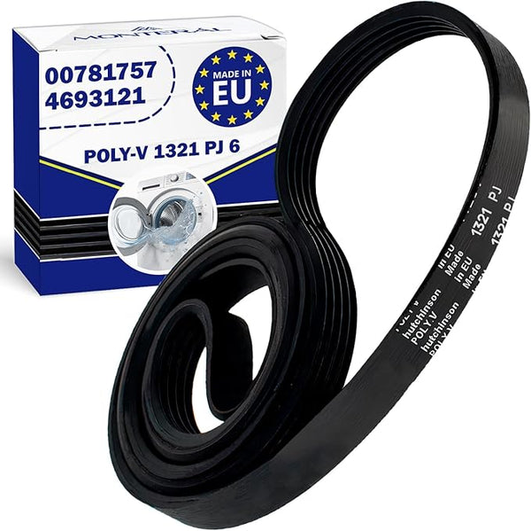 Washing Machine Belt Poly-V 1321 PJ 6 with the Original Code 4693121 for Miele 00781757 for Quelle for Privileg for Matura - MADE IN EU - Warranty 10 Years – MONTERAL
