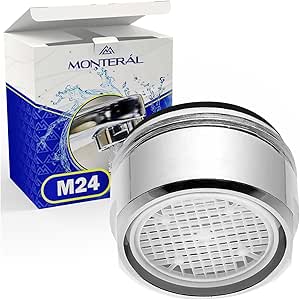 Tap Filter Nozzle Aerator for Water Economy Threaded M24 Made of Chrome Plated Brass Consumption of 8,3 l/min 3 Bar - Warranty 10 Years - MONTERAL
