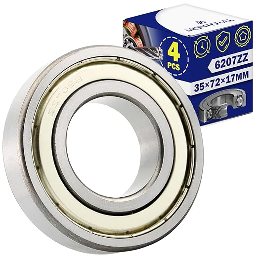 4 Pieces Ball Bearings Universal 6207ZZ for Motor with Size 35x72x17 mm - MONTERAL