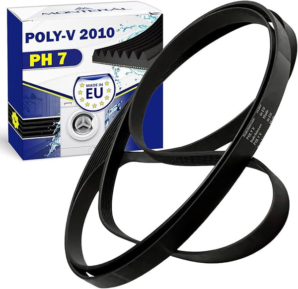 Cinghia Asciugatrice Poly-V 2010 PH 7 con Codice Originale 480112101469 per Whirlpool C00311014 per Indesit - MADE IN EU - Garanzia di 10 Anni - MONTERAL