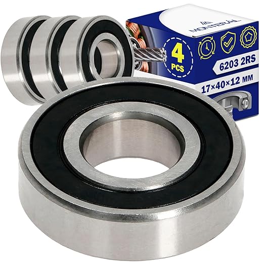4 Pieces Ball Bearings 6203 2RS for Motor with Size 17 x 40 x 12 mm - MONTERAL
