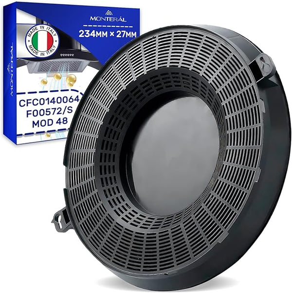 Aktivkohlefilter für Dunstabzugshaube 234 mm x 27 mm Mod 48 mit dem Originalcode CFC0140064 F00572/S für Elica - MADE IN ITALY - MONTERAL
