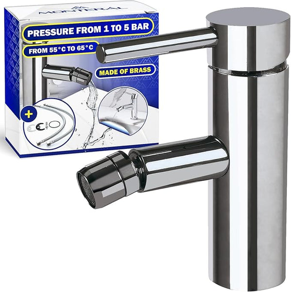 Bidet Armatur aus Verchromtem Messing mit Keramikkartusche und Anschlussset - Garantie 10 Jahre - MONTERAL
