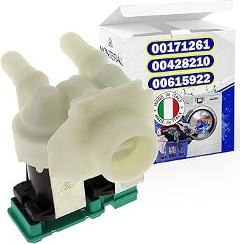Inlet Valve for Washing Machine with 2 Outlets at an Angle of 180° has the Original Code 00171261 00428210 00615922 for Siemens for Bosch for Balay - MADE IN ITALY - Warranty 10 Years - MONTERAL
