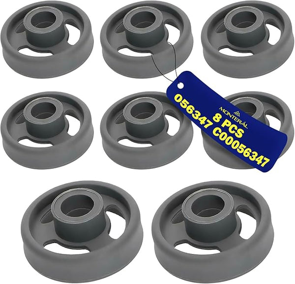 8 Stück Rollen Geschirrspüler Korb Unten Universal mit dem Originalcode 056347 C00056347 für Indesit für Ariston Spülmaschine - Garantie 10 Jahre - MONTERAL